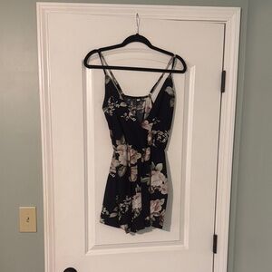 Floral Navy Romper